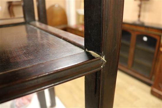 Two Chinese hardwood tables W.45cm and 41cm